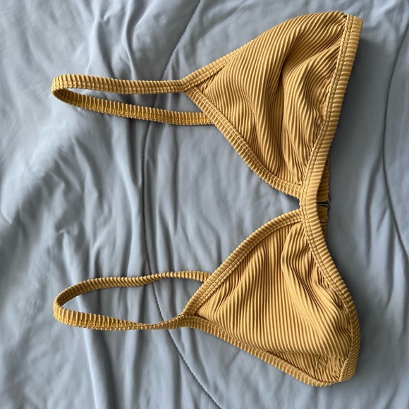 Billabong Mustard Ribbed Bikini Top - Picture 1 of 2